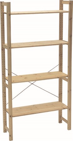 Lagerhylla, 900x300x1750mm, trä